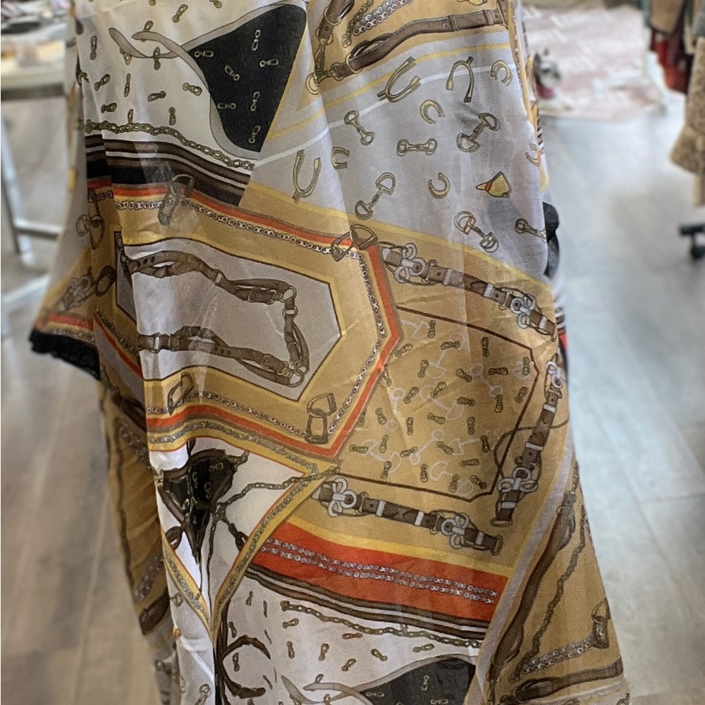 NWT Elegant Gold and Orange Shrug / Swimsuit Coverup